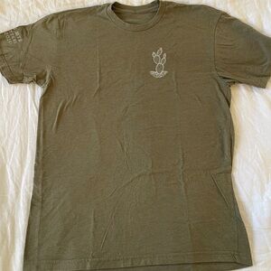 Olive Green Cactus Embroidered T-Shirt